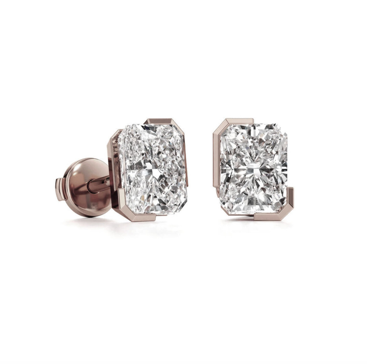 14K Gold-Plated Radiant Stud Earrings for Women