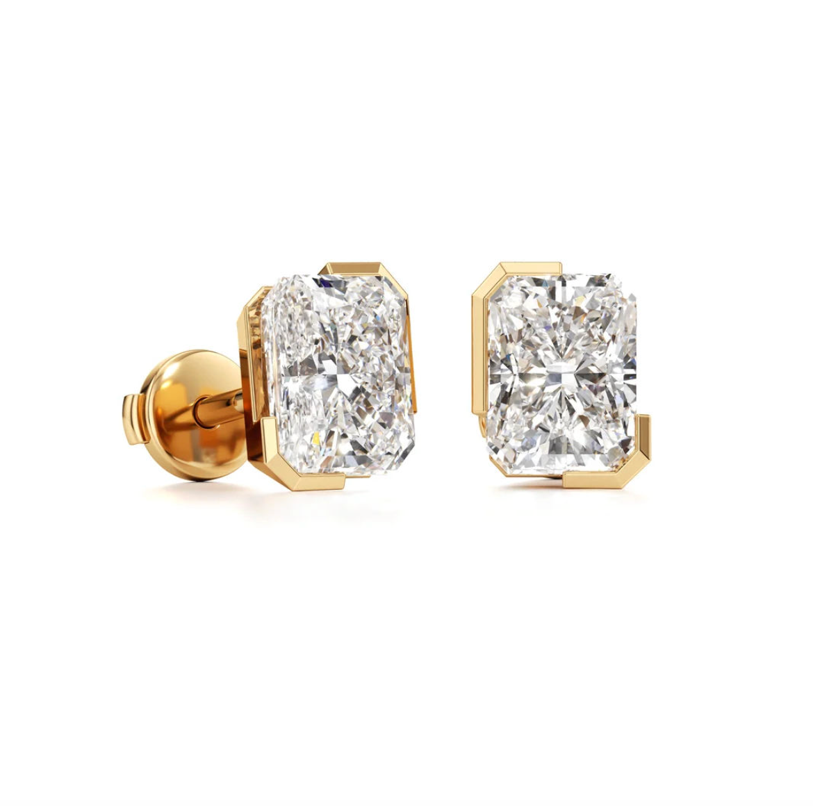 14K Gold-Plated Radiant Stud Earrings for Women