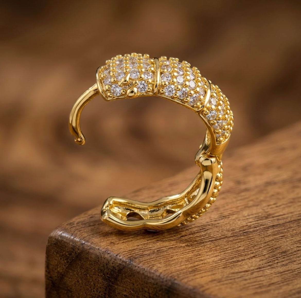 18K Gold-Plated Geometric Zircon Hoop Earrings for Women